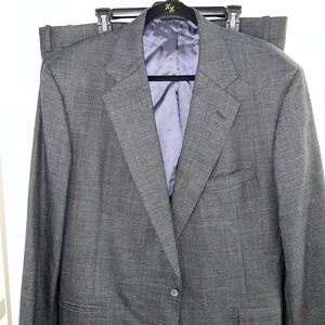 Mike Trotta Tailored Wool‎ Suit Two Piece Gray Plaid Blazer Pants Mens-38/32